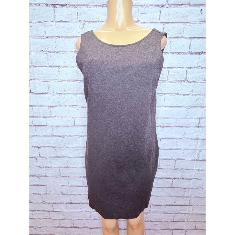J. Crew Womens Charcoal Gray Sleeveless V Back Ponte Shift Dress Size Medium